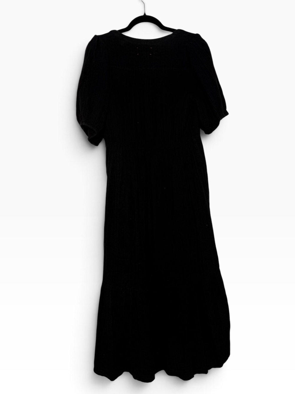 Xirena Lennox Black Cotton Gauze Button Front Midi Boho Cottagecore Dress Small - Picture 3 of 5